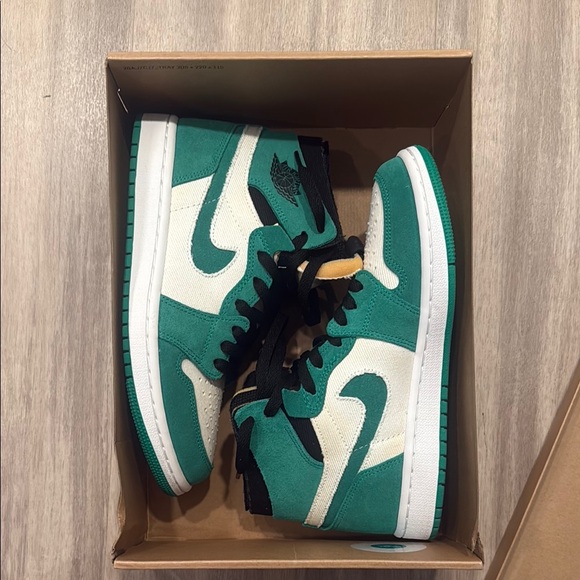 Nike Shoes - Nike Air Jordan 1 High Green and White Sneakers